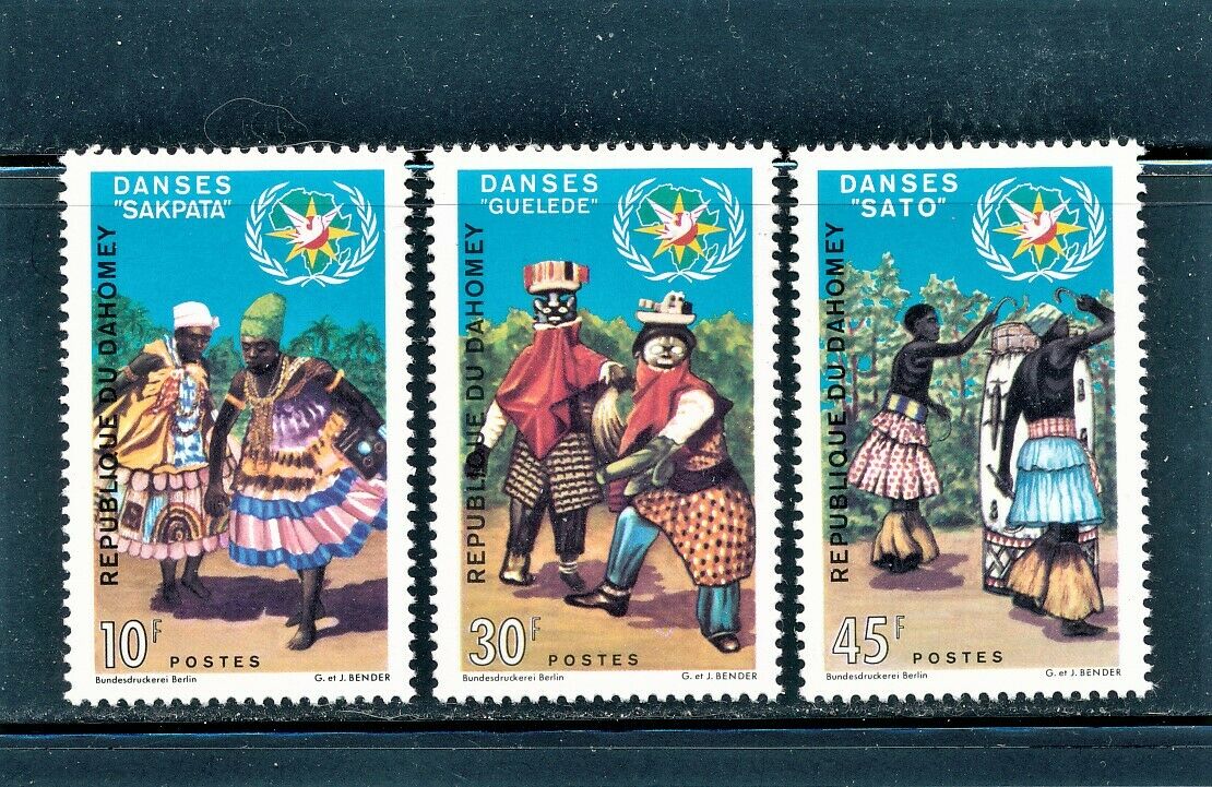 Dahomey 1969 Native Dances Tourism Year Set Sct 264-66 Mnh