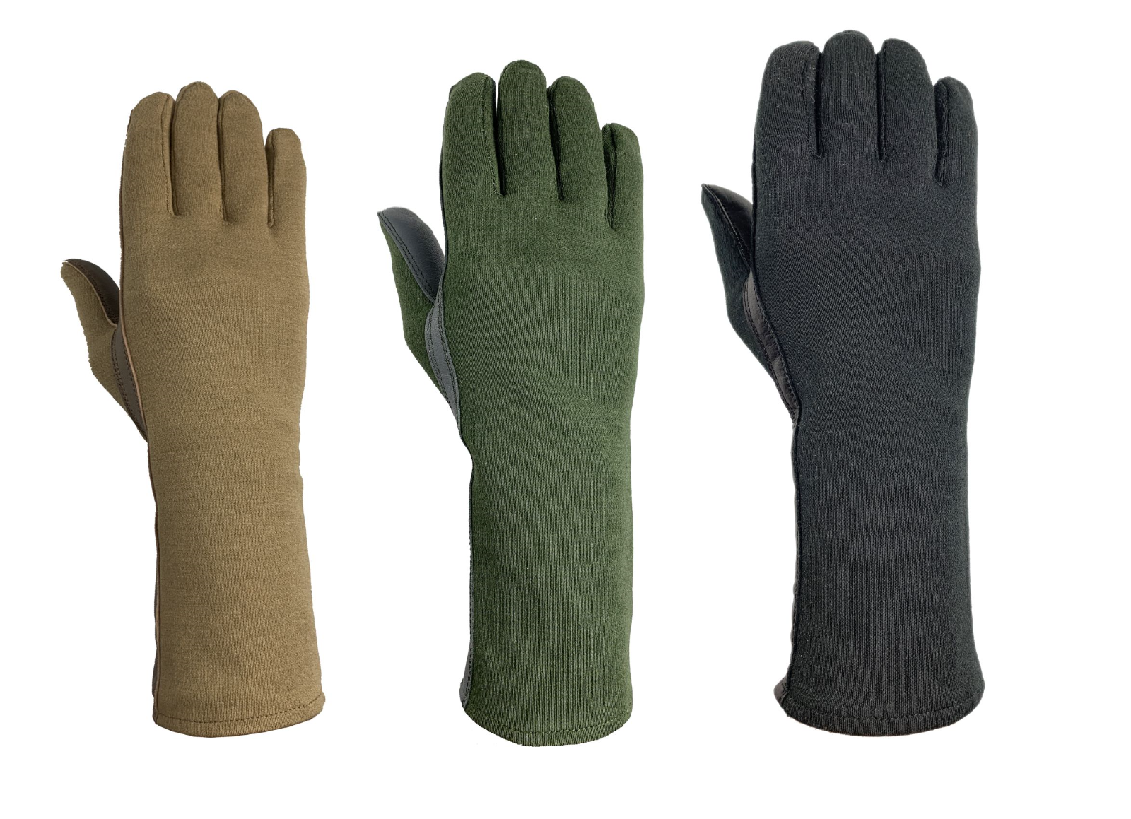Nomex Flight Flyers Gloves Pilot Fire Resistant Black, Green, Tan-all Sizes