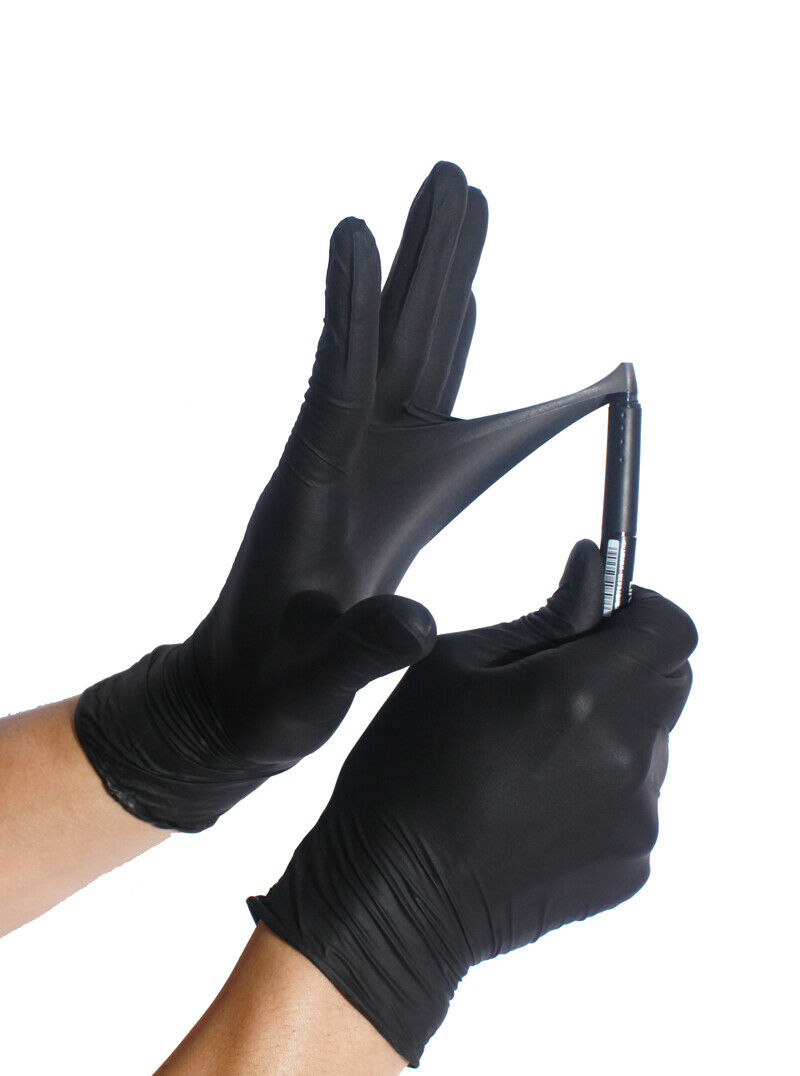 Black Nitrile Gloves Ultra Durable (s M L Xl) Powder Free 50 / 100 / 1000 / Case