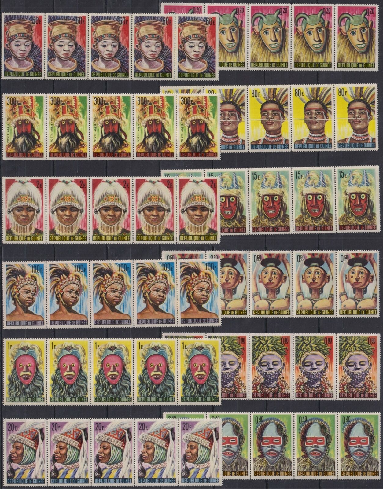 N454. 5x Guinea - Mnh - Culture - Masks - Various