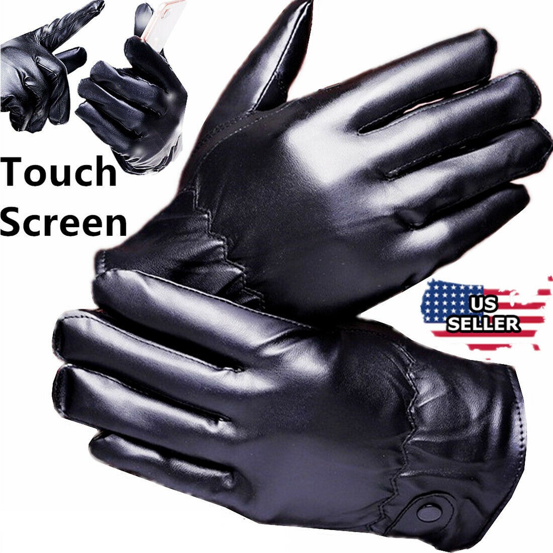 Men Women Winter Gloves Touch Screen Windproof Waterproof Leather Thick Snow Usa