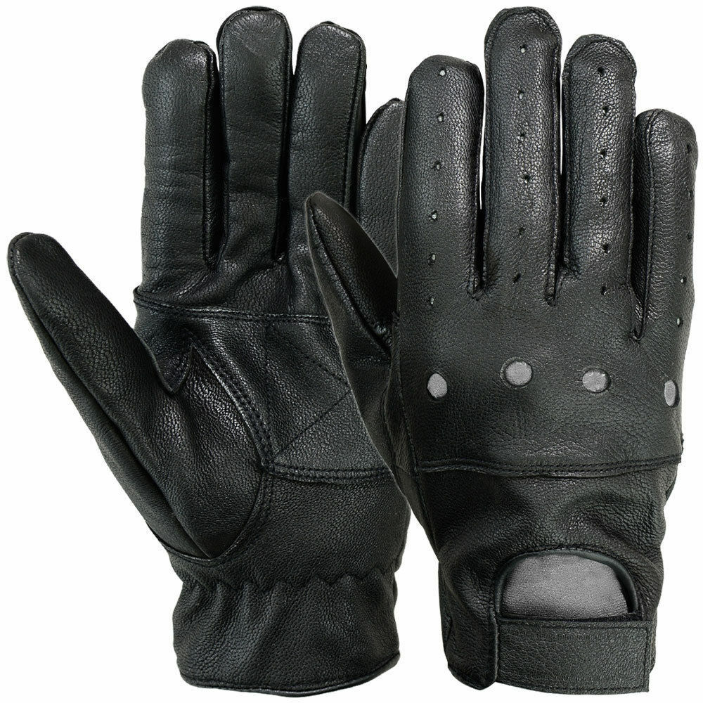 Mens Motorcycle Gloves Car Driving Motorbike Full Finger Leather Wrist Strap Mrx