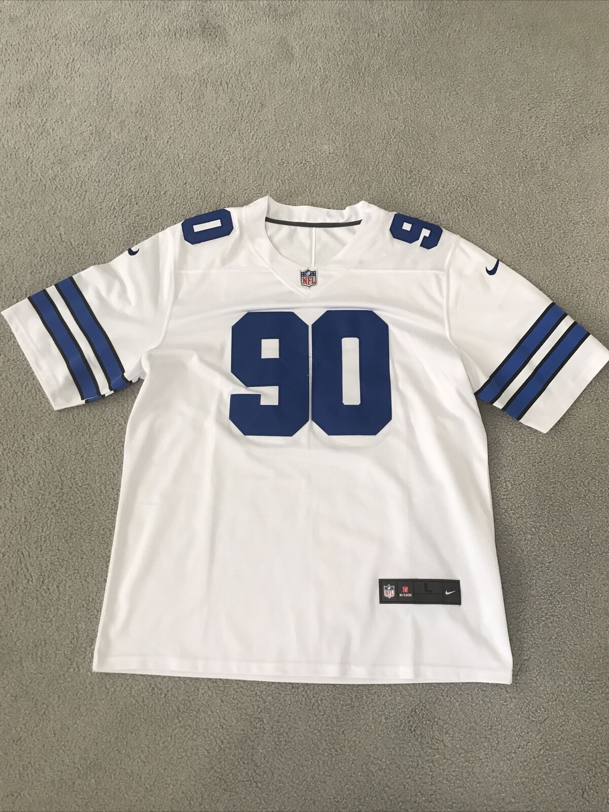 Demarcus Lawrence Large White Stitched Dallas Cowboys Jersey #90
