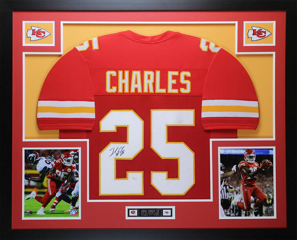 Jamaal Charles Autographed & Framed Red Kansas City Chiefs Auto Jsa Coa D2-l